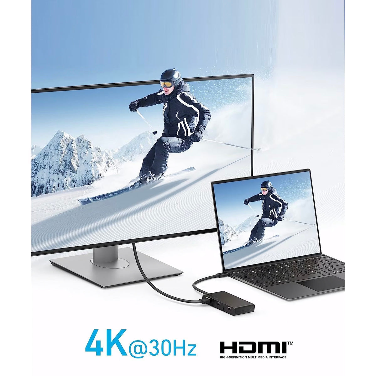 USB-C-hub Anker 332, 2 x USB-A - 2 x USB-C - 1 x HDMI, Svart A8356G11