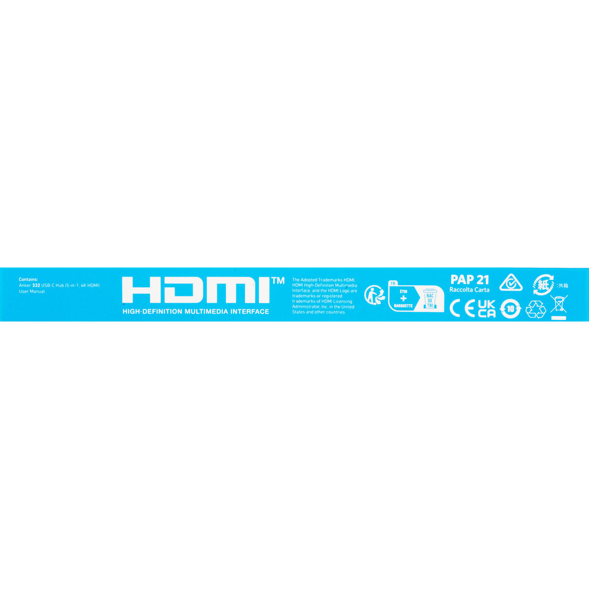 USB-C-hub Anker 332, 2 x USB-A - 2 x USB-C - 1 x HDMI, Svart A8356G11