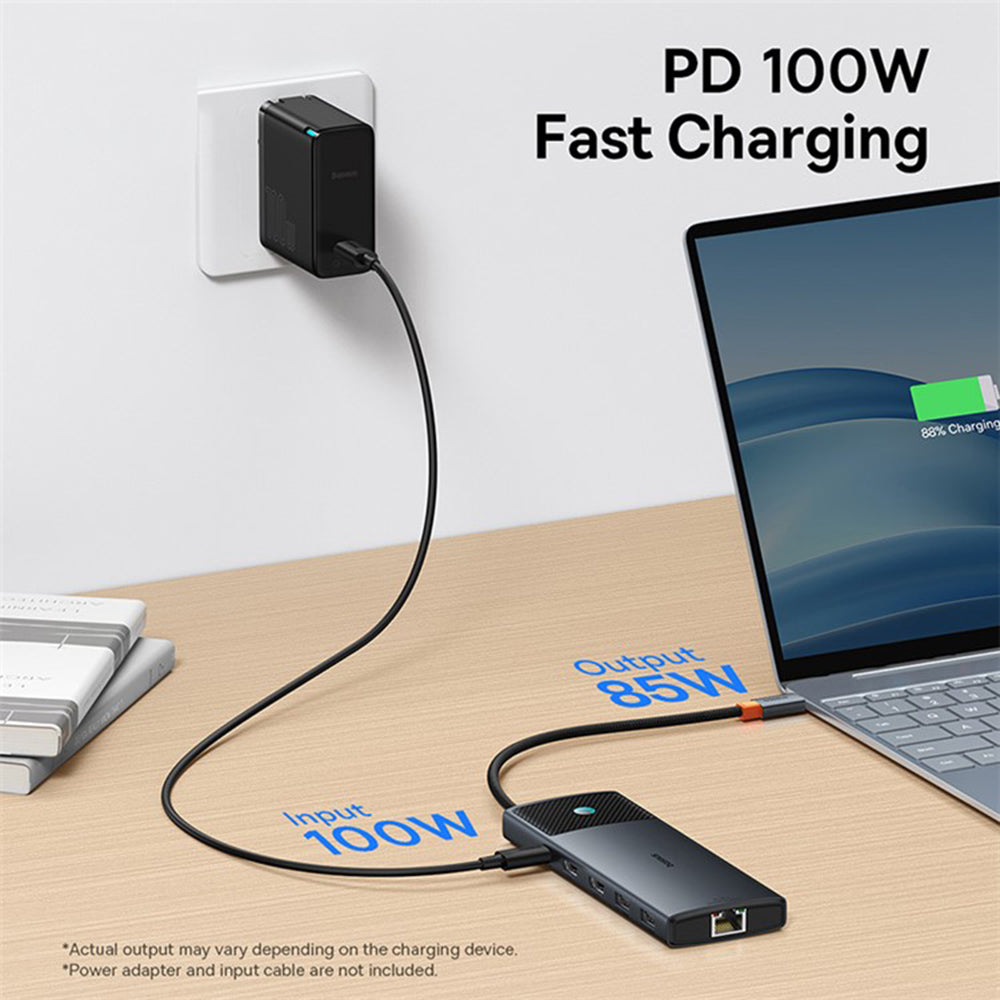 Hub USB-C Baseus Gleam II, 10in1, Svart B0114200