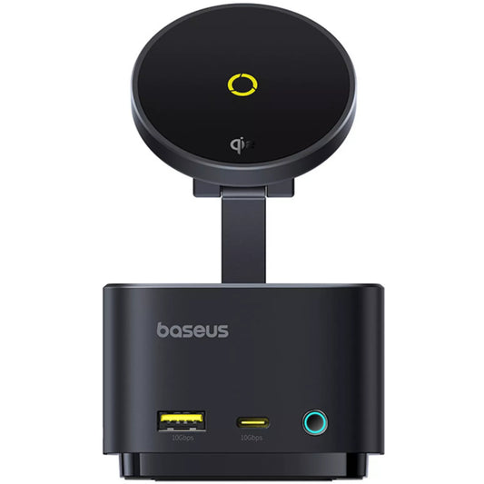 Hub USB-C Baseus MagPro II 7in1, 1 x USB-A - 2 x USB-C - 1 x HDMI - 1 x QI - 1 x SD - 1 x microSD, Svart B00072900121-00