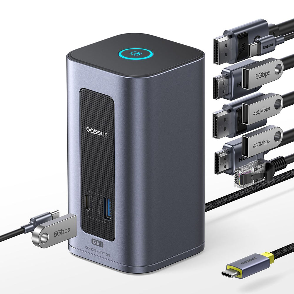 Multifunksjonell Hub Baseus Nomos NU1 Air Spacemate, 12in1, Grå B0114400