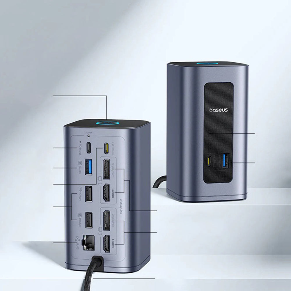 Multifunksjonell Hub Baseus Nomos NU1 Air Spacemate, 12in1, Grå B0114400
