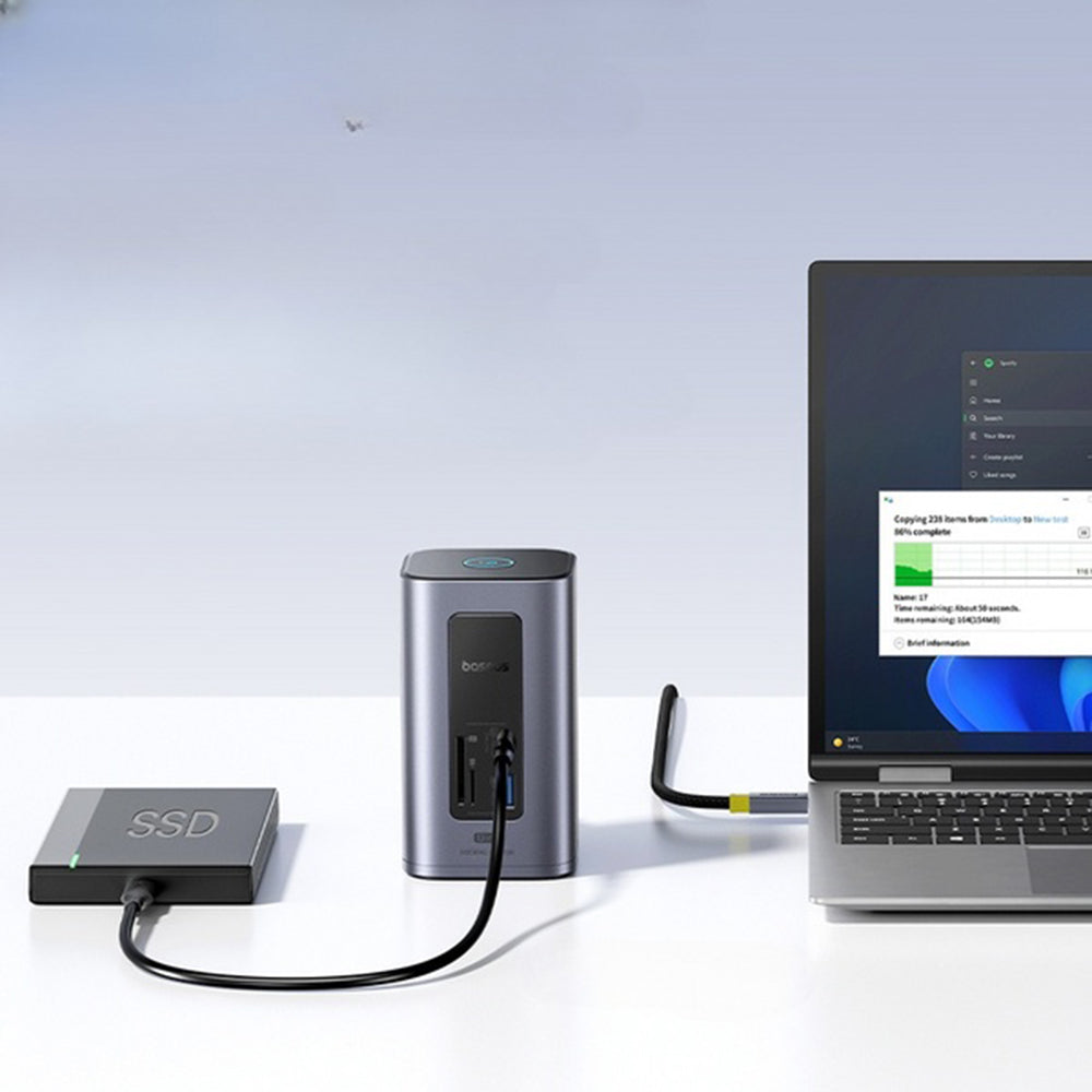 Multifunksjonell Hub Baseus Nomos NU1 Air Spacemate, 12in1, Grå B00061800123-00