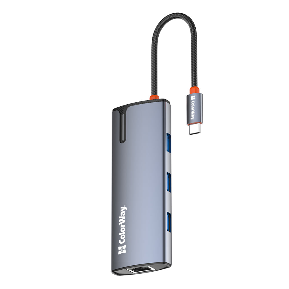 Hub USB-C ColorWay CW-HUB02, 6in1, Sølv