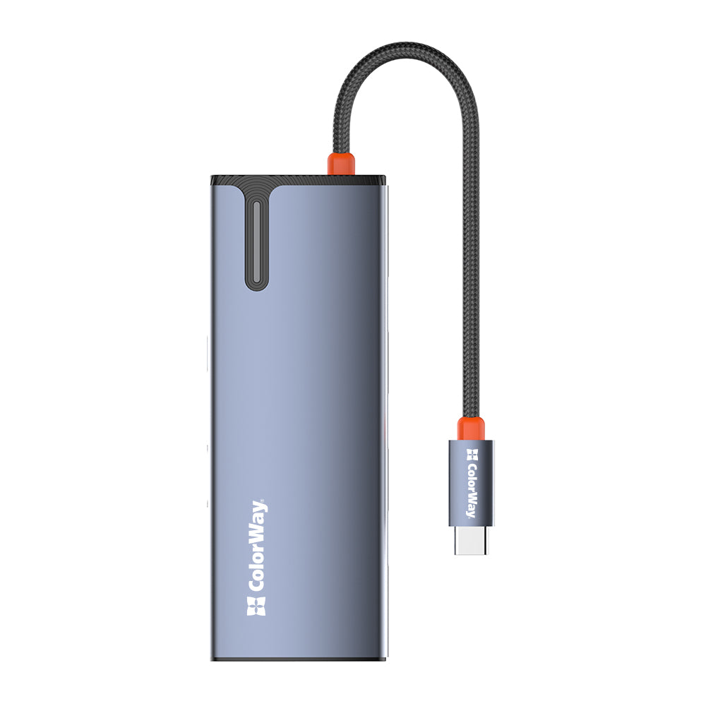 Hub USB-C ColorWay CW-HUB02, 6in1, Sølv