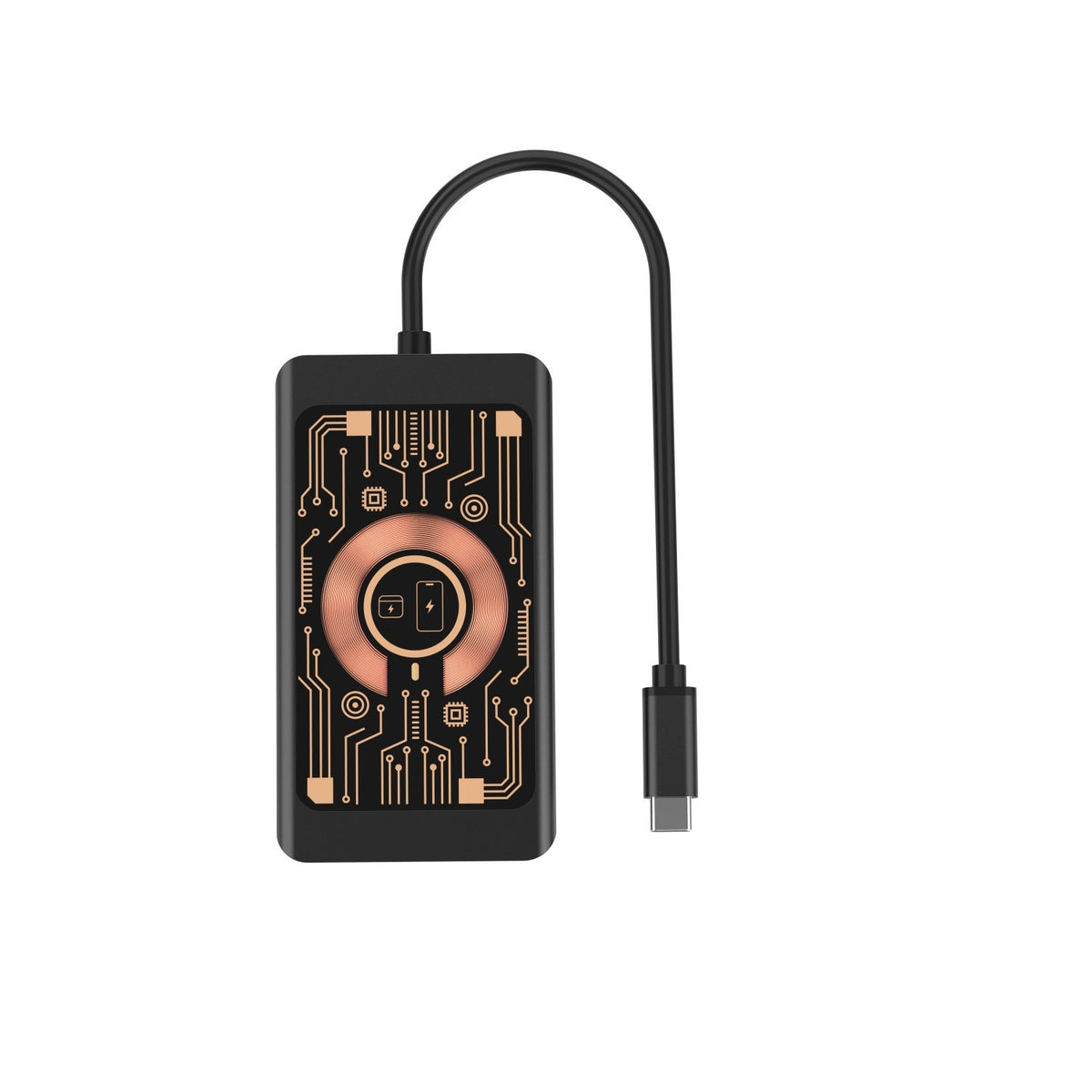 USB-C-hub med trådløs QI-lading Qualo QTPB5-HUB-18, 9i1, Grå