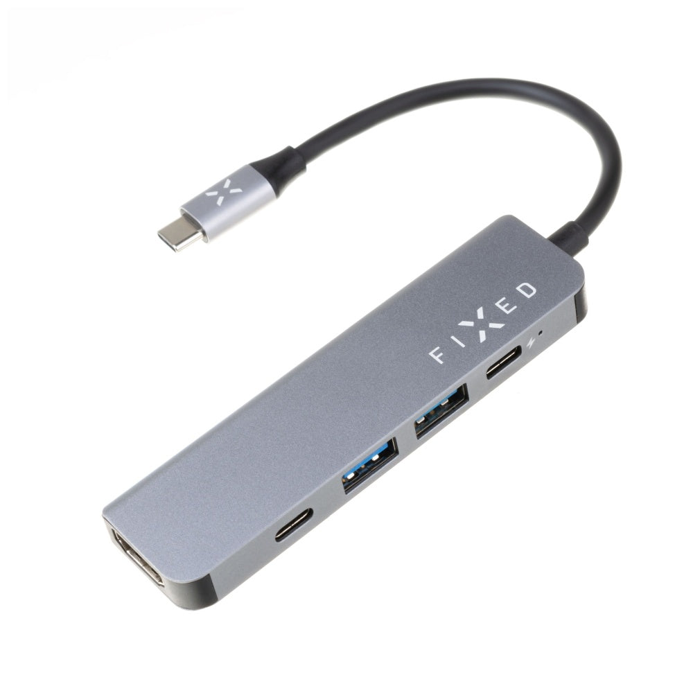 Hub USB-C Fixed, 4in1, Grå
