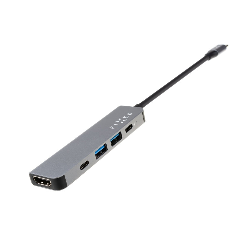 Hub USB-C Fixed, 4in1, Grå
