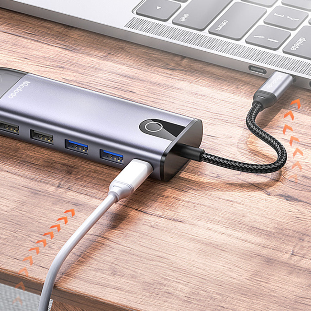 Hub USB-C McDodo HU-7420, 10i1, Grå
