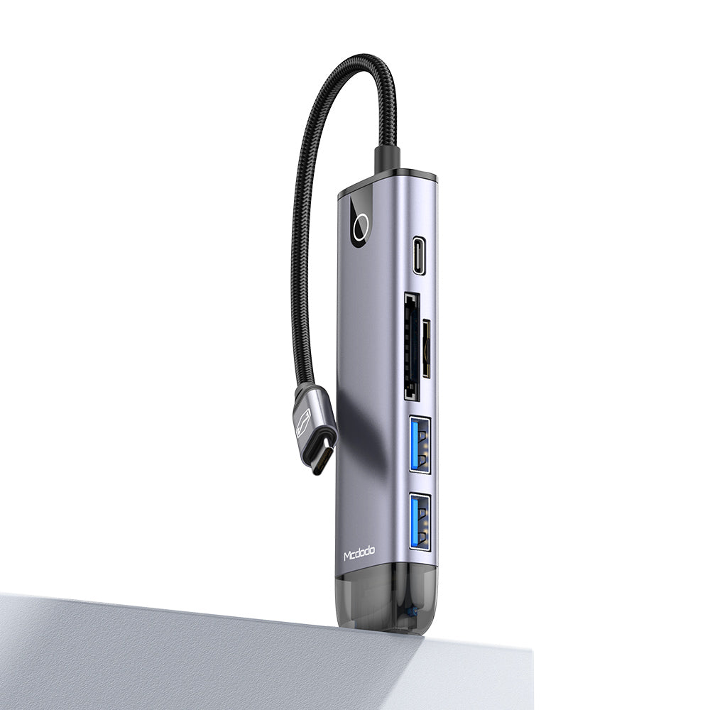 Hub USB-C McDodo HU-7740, 6in1, Grå