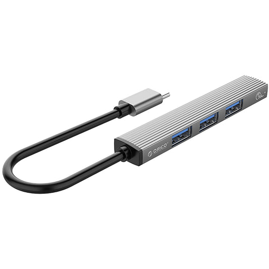 Hub USB-C Orico AH-A13, 1 x USB-A 3.0 - 3 x USB-A, Grå