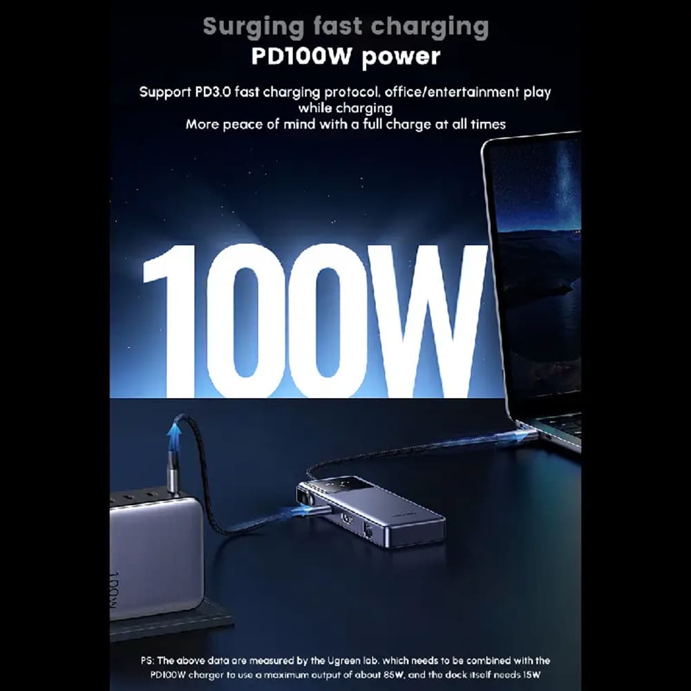 Hub USB-C UGREEN CM888 (45155) Uno, 6in1, Grå