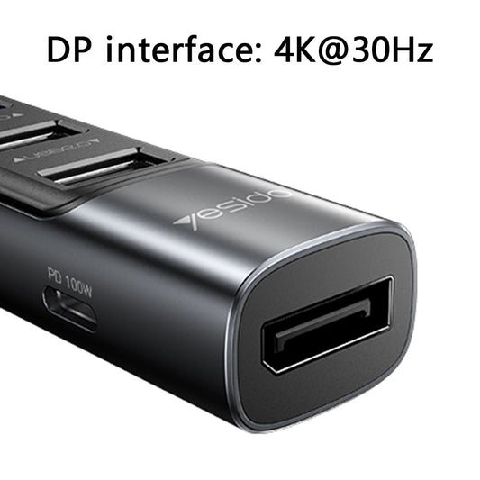 Hub USB-C Yesido HB23, 5in1, Grå