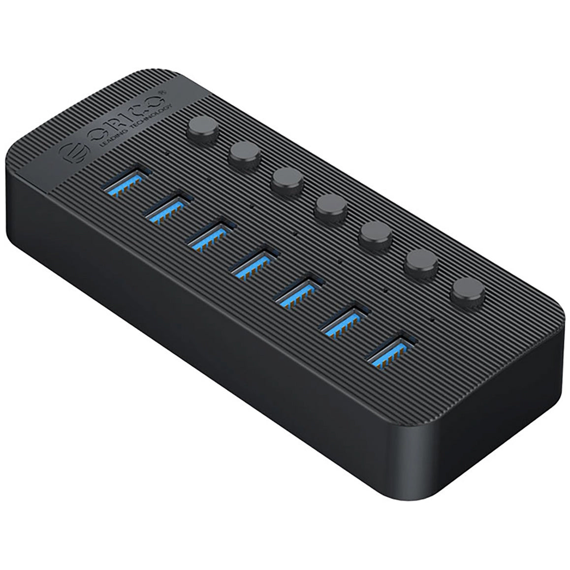 Hub USB Orico CT2U3-7AB, 7 x USB-A 3.0, Svart