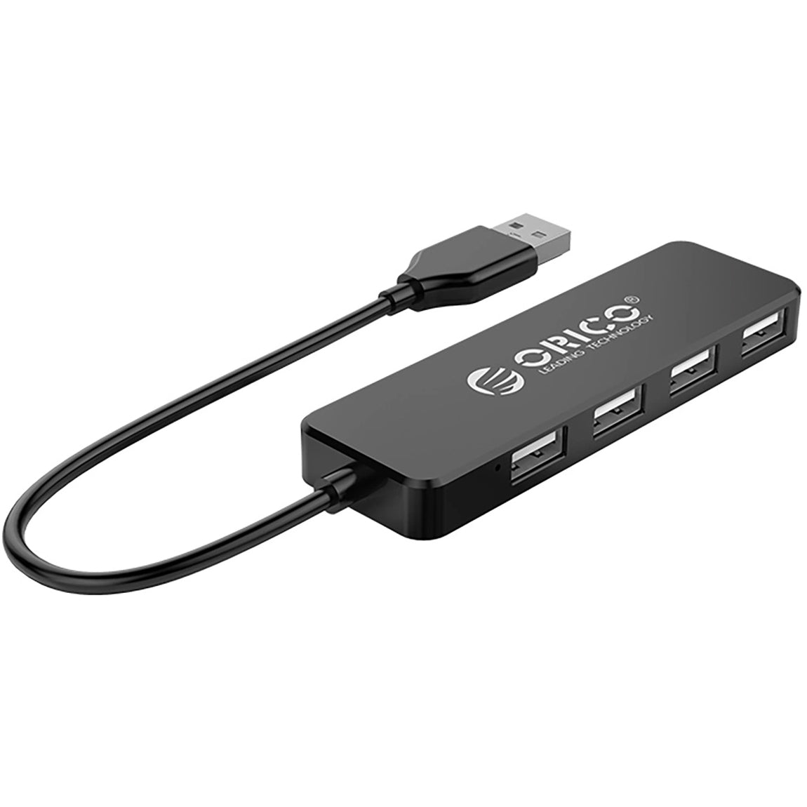 Hub USB Orico FL01, 4 x USB-A, Svart