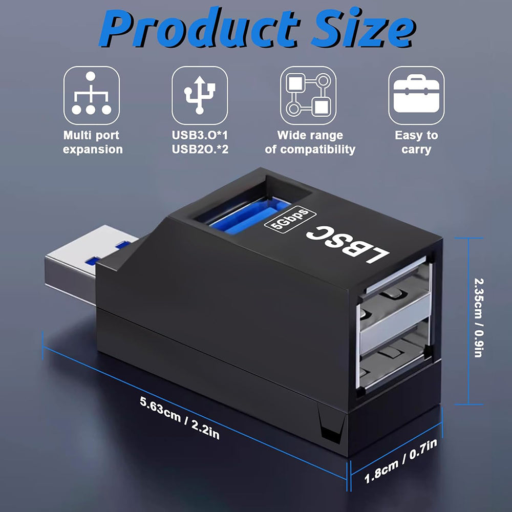 USB-hub Techsuit H11 EchoLink, 3-i-1, Svart
