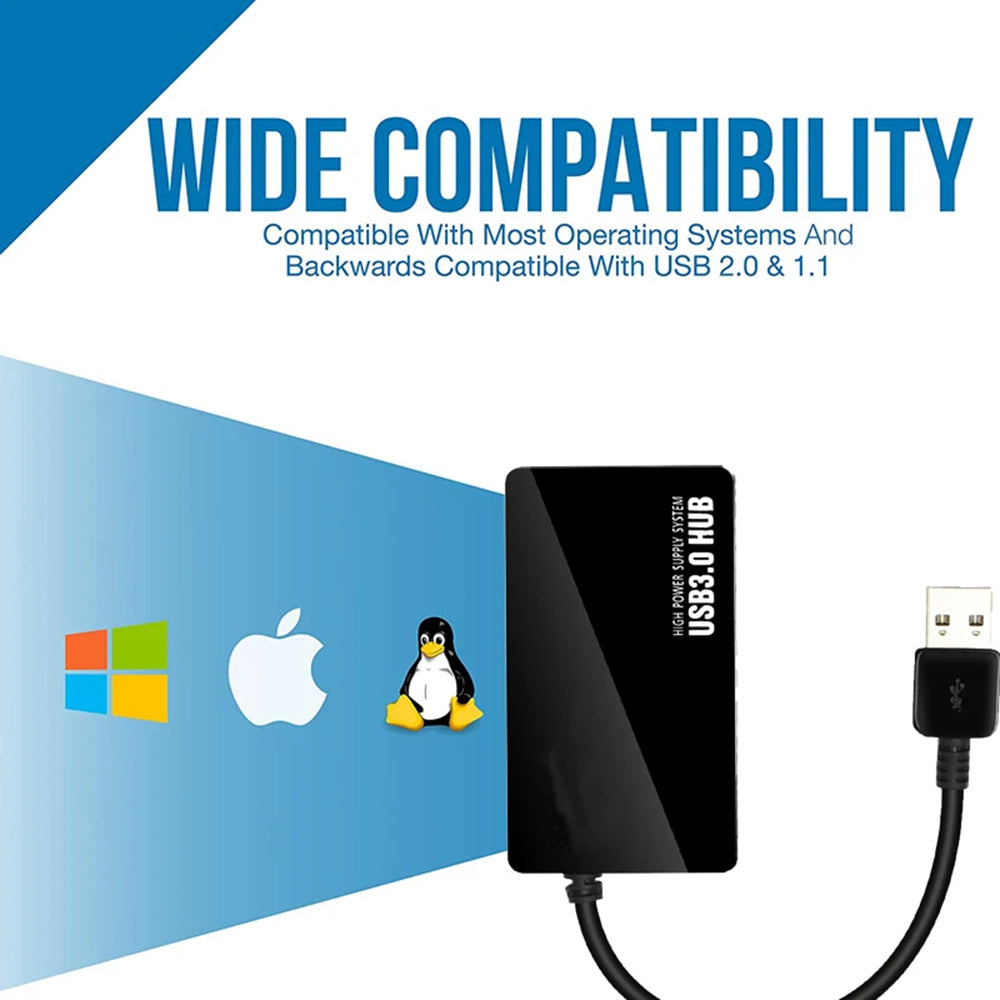 USB-hub Techsuit H15 QuantumNode, 4-i-1, Svart