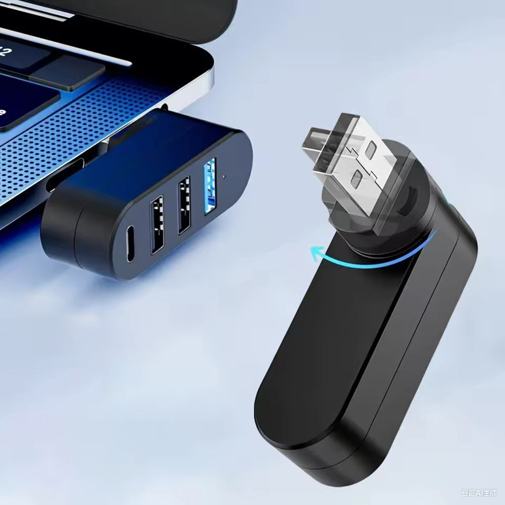 USB-hub Techsuit H17 SplitterNode, 4i1, Svart