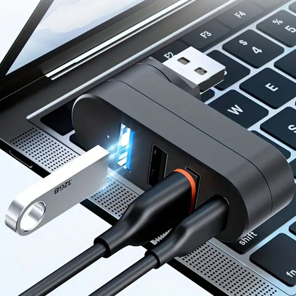 USB-hub Techsuit H17 SplitterNode, 4i1, Svart