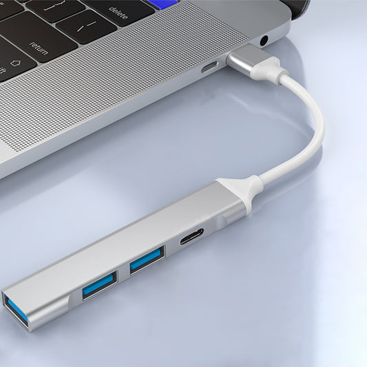 USB-hub Techsuit H19 PolarisBridge, 4i1, Grå Hvit