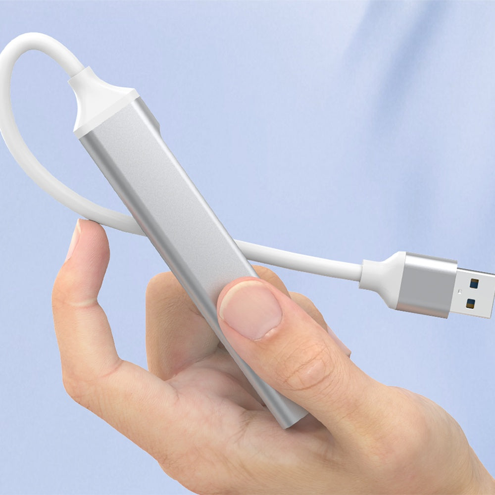 USB-hub Techsuit H19 PolarisBridge, 4i1, Grå Hvit