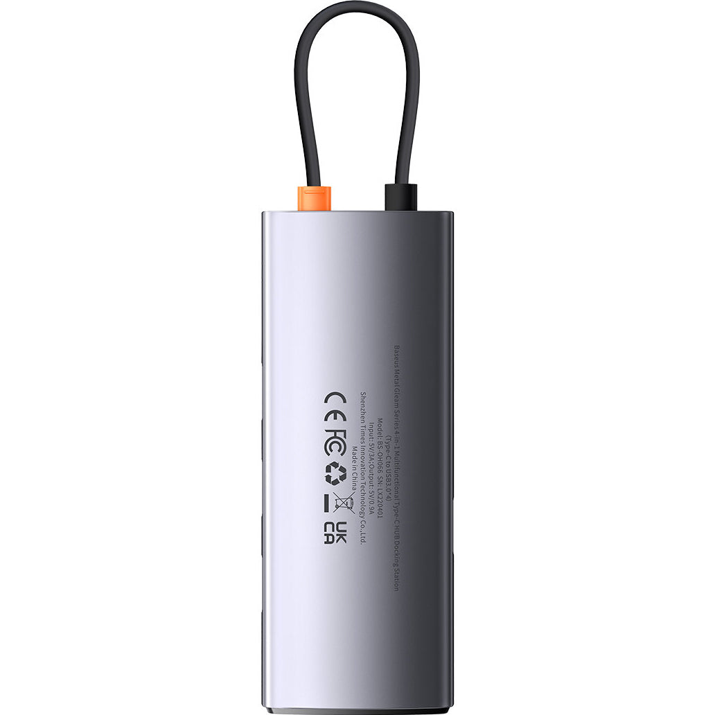 Hub USB-C Baseus Metal Gleam, 4 x USB-A 3.0, Grå WKWG070013