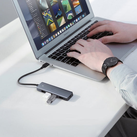 USB-C-nav UGREEN CM219, 4 x USB-A 3.0, grå