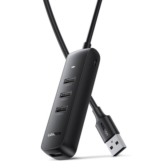USB-hub UGREEN CM416, 4 x USB-A 3.0, 0,25 m, svart