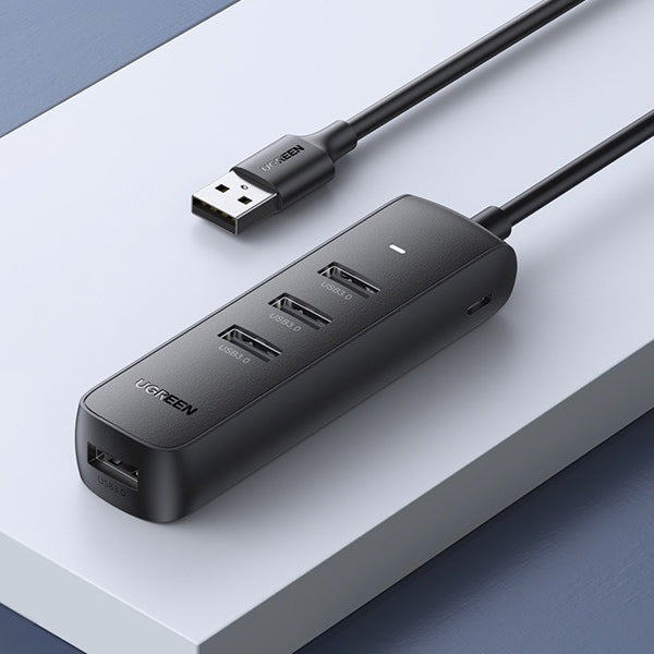 USB-hub UGREEN CM416, 4 x USB-A 3.0, 0,25 m, Svart