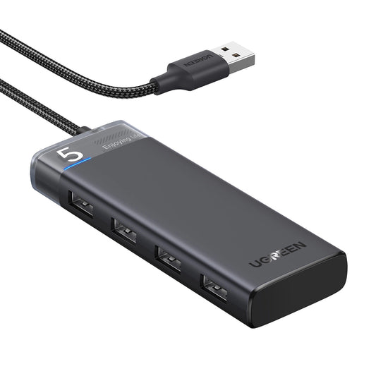 UGREEN CM653 USB-hub, 4 x USB-A 3.0, Svart