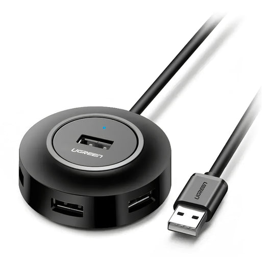 USB-hub UGREEN CR106, 4 x USB-A, 1 m, svart