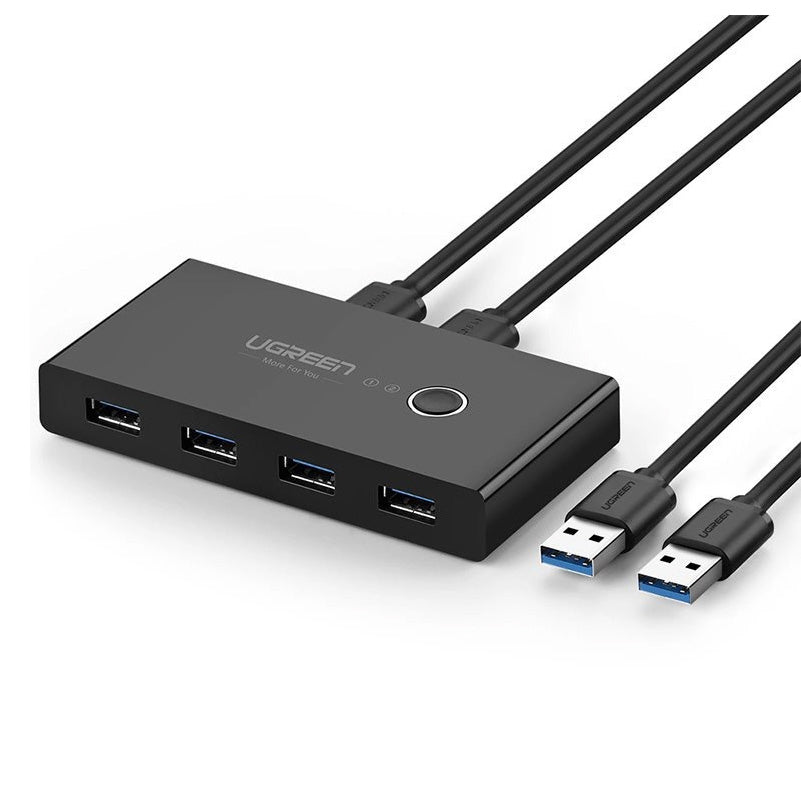 USB-bryter UGREEN US216 (30768) Two Sharing Box, 4 x USB-A 3.0, Svart