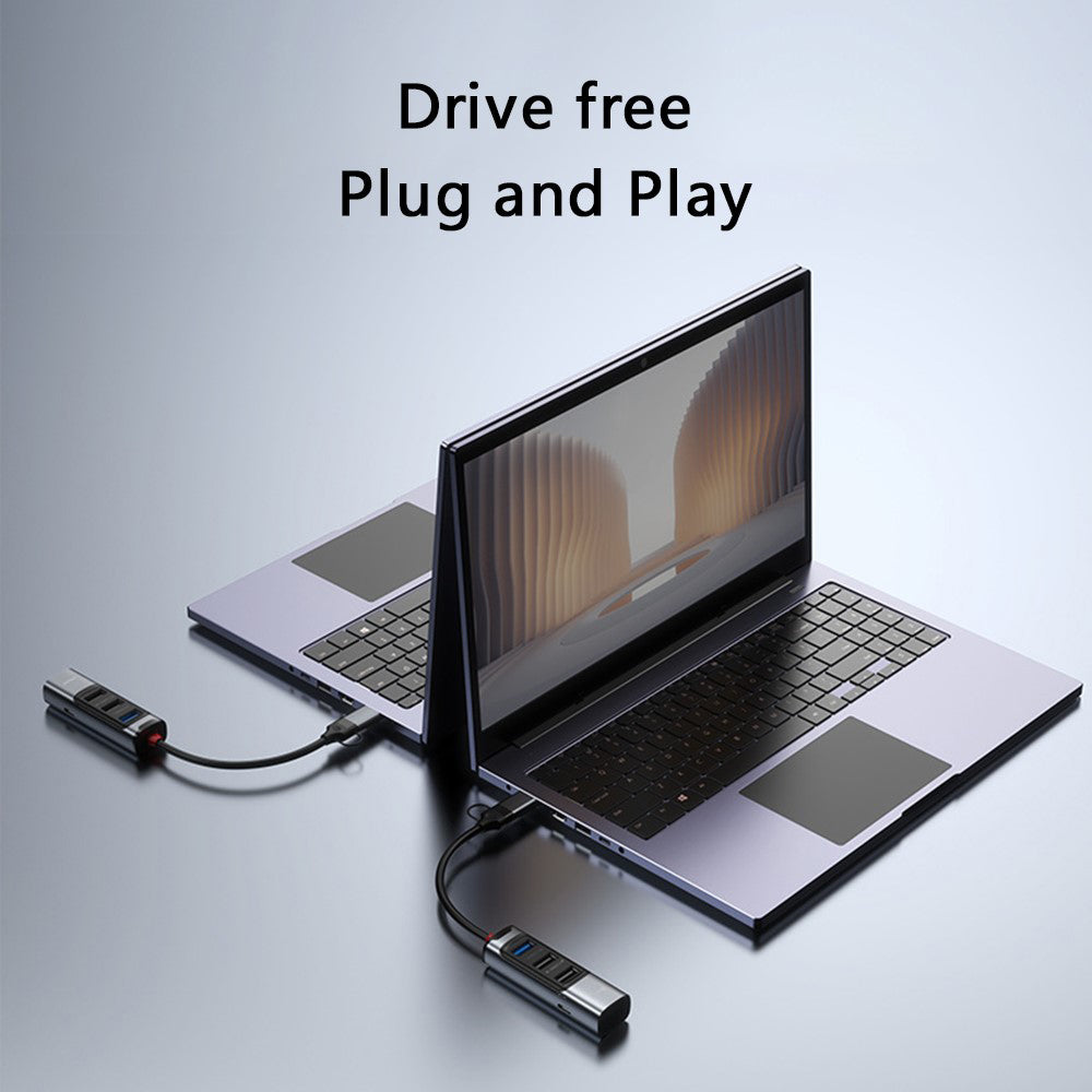 USB / USB-C-hub Yesido HB19, 4-i-1, Grå