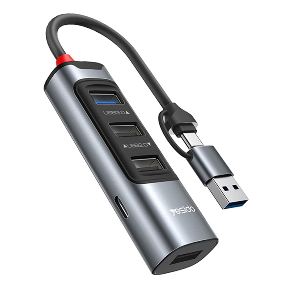 USB / USB-C-hub Yesido HB20, 5i1, Grå