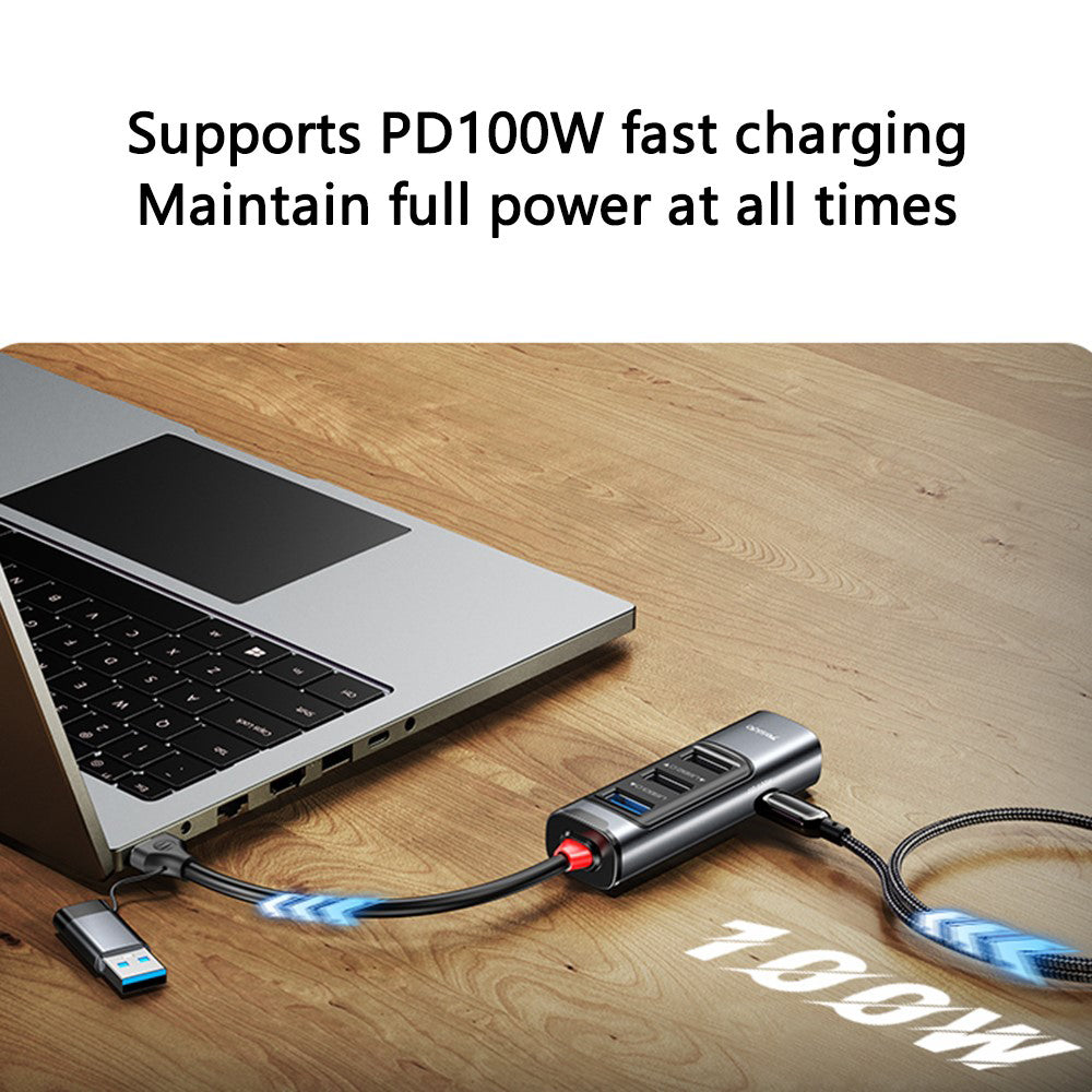 USB / USB-C-hub Yesido HB20, 5i1, Grå