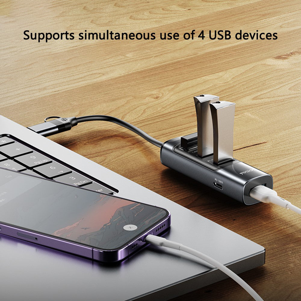 USB / USB-C-hub Yesido HB20, 5i1, Grå
