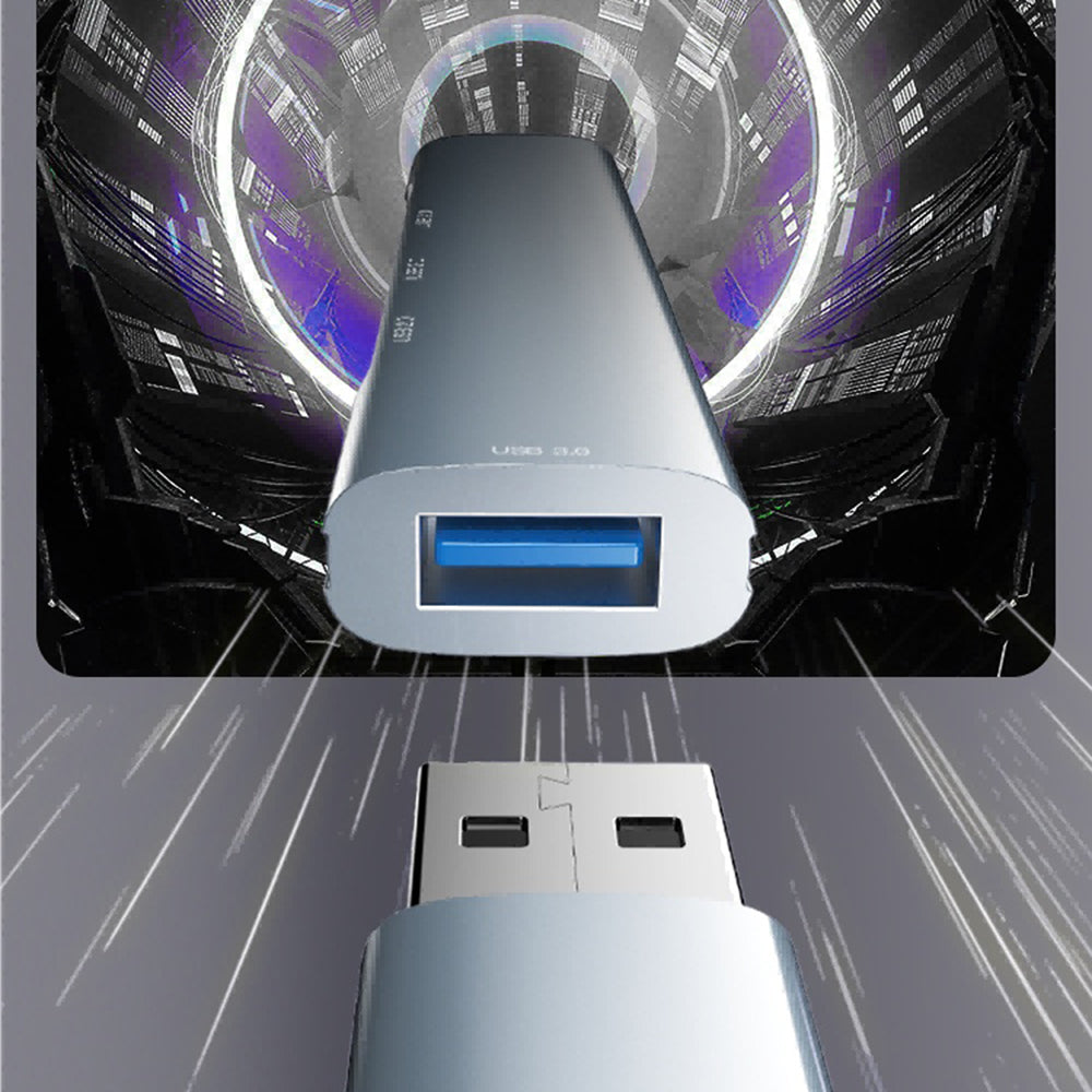 USB-hub Yesido HB18, 4i1, Grå