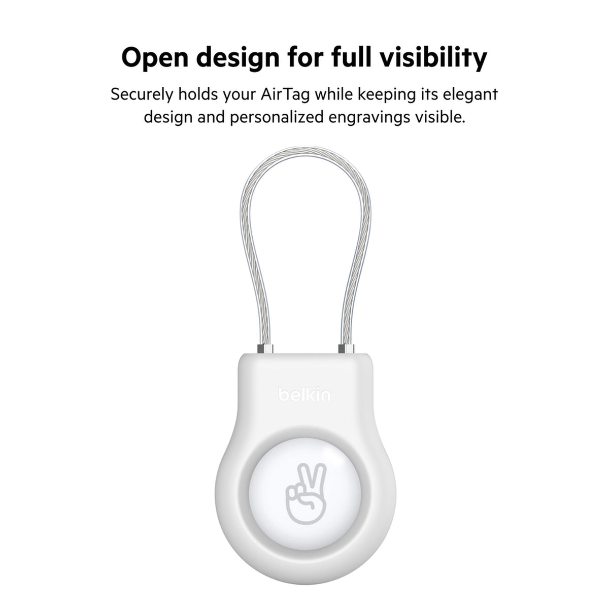 Belkin Wire Cable-etui for Apple AirTag, hvit MSC009btWH