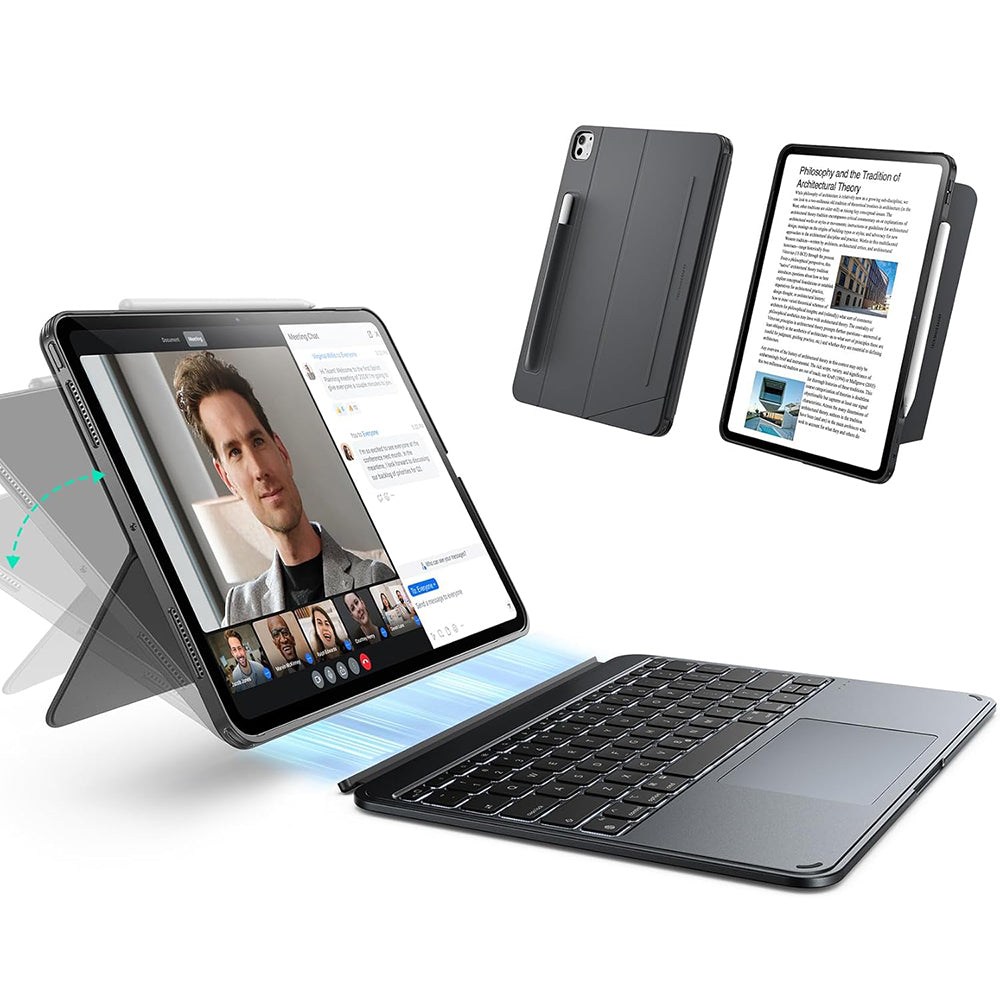 Deksel med tastatur for Apple iPad Pro 11 (2024), ESR, Shift, Grå