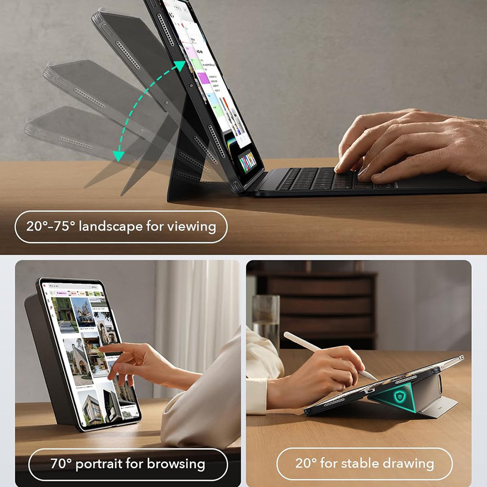 Deksel med tastatur for Apple iPad Pro 11 (2024), ESR, Shift, Grå