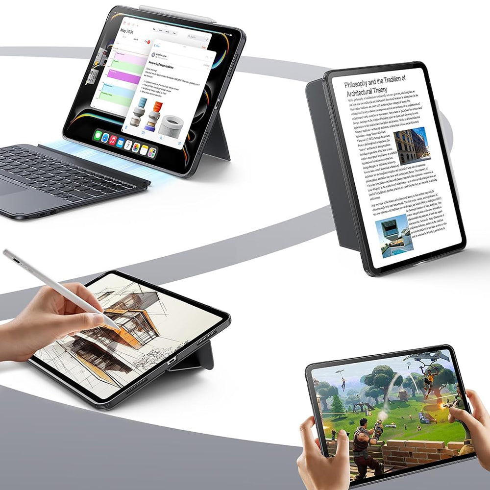 Deksel med tastatur for Apple iPad Pro 11 (2024), ESR, Shift, Grå