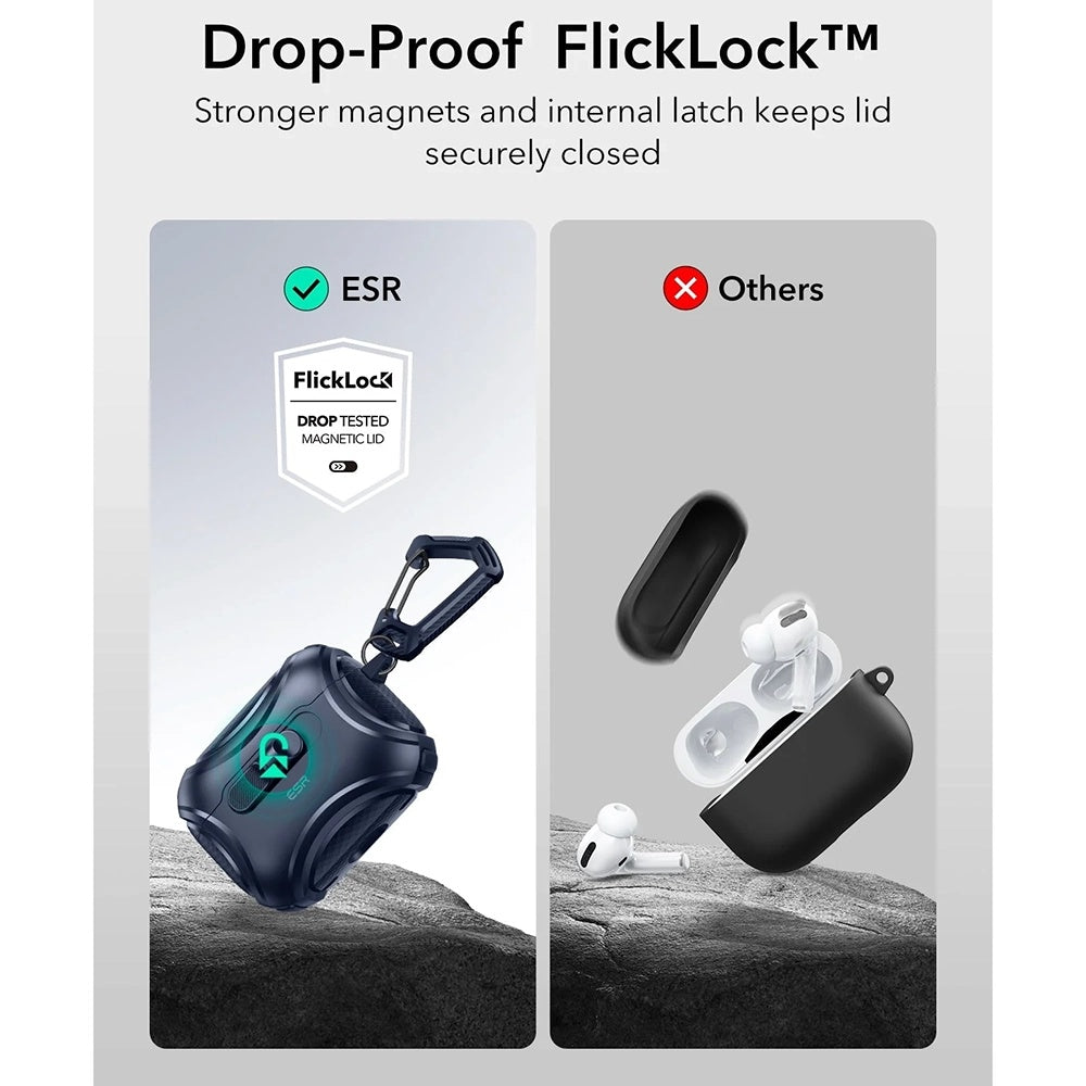 ESR Cyber FlickLock-deksel for Apple AirPods Pro 3, Blå