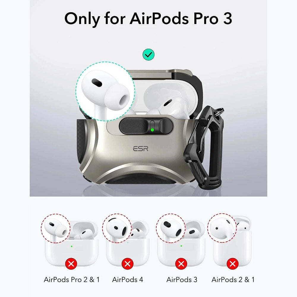 ESR Cyber FlickLock-deksel for Apple AirPods Pro 3, Grå