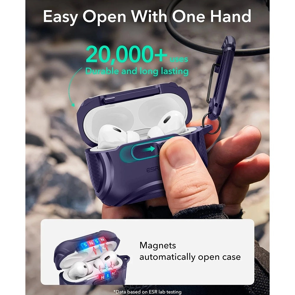 ESR Cyber FlickLock-deksel for Apple AirPods Pro 3, Lilla