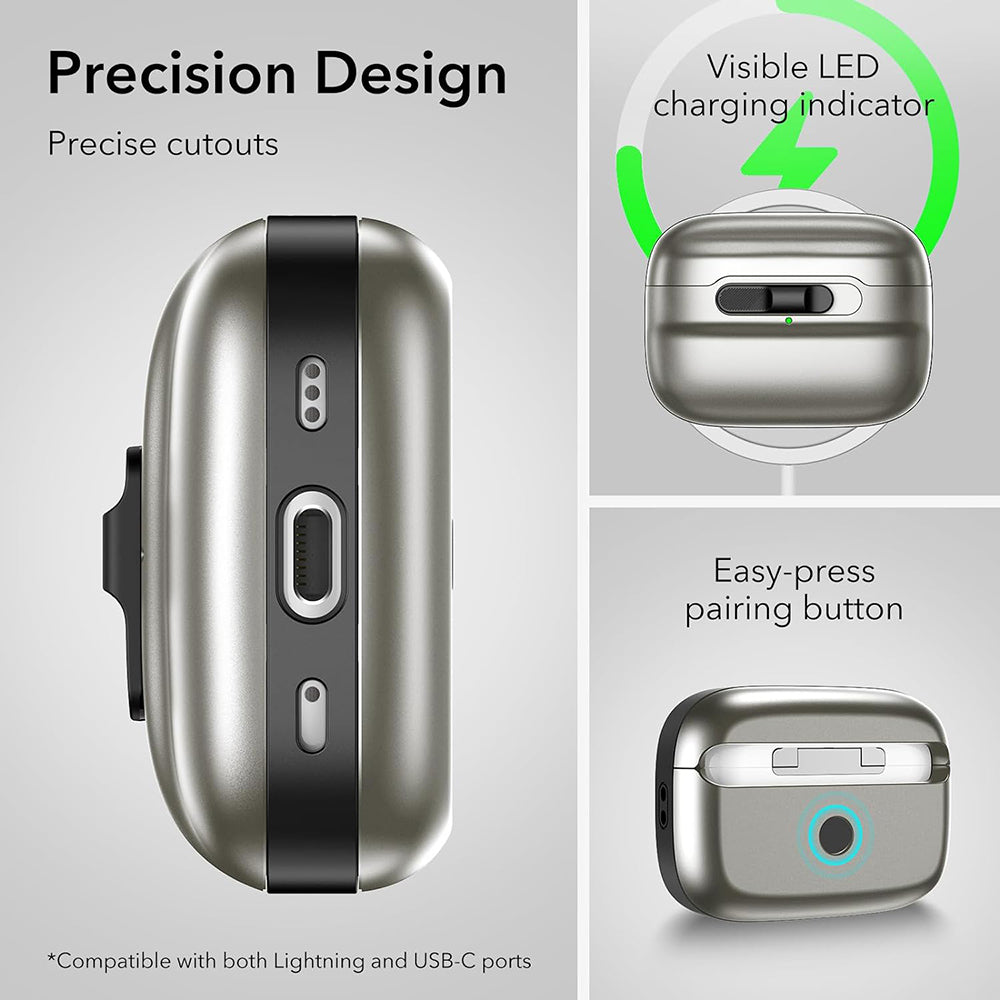 ESR Pulse deksel for Apple AirPods Pro Series, Grå
