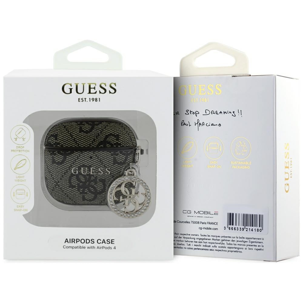 Guess 4G Strass Charm etui for Apple AirPods 4, Brun