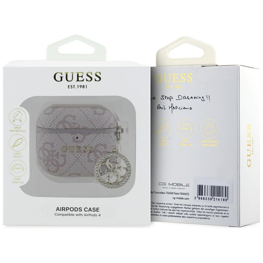 Guess 4G Strass Charm deksel for Apple AirPods 4, Rosa