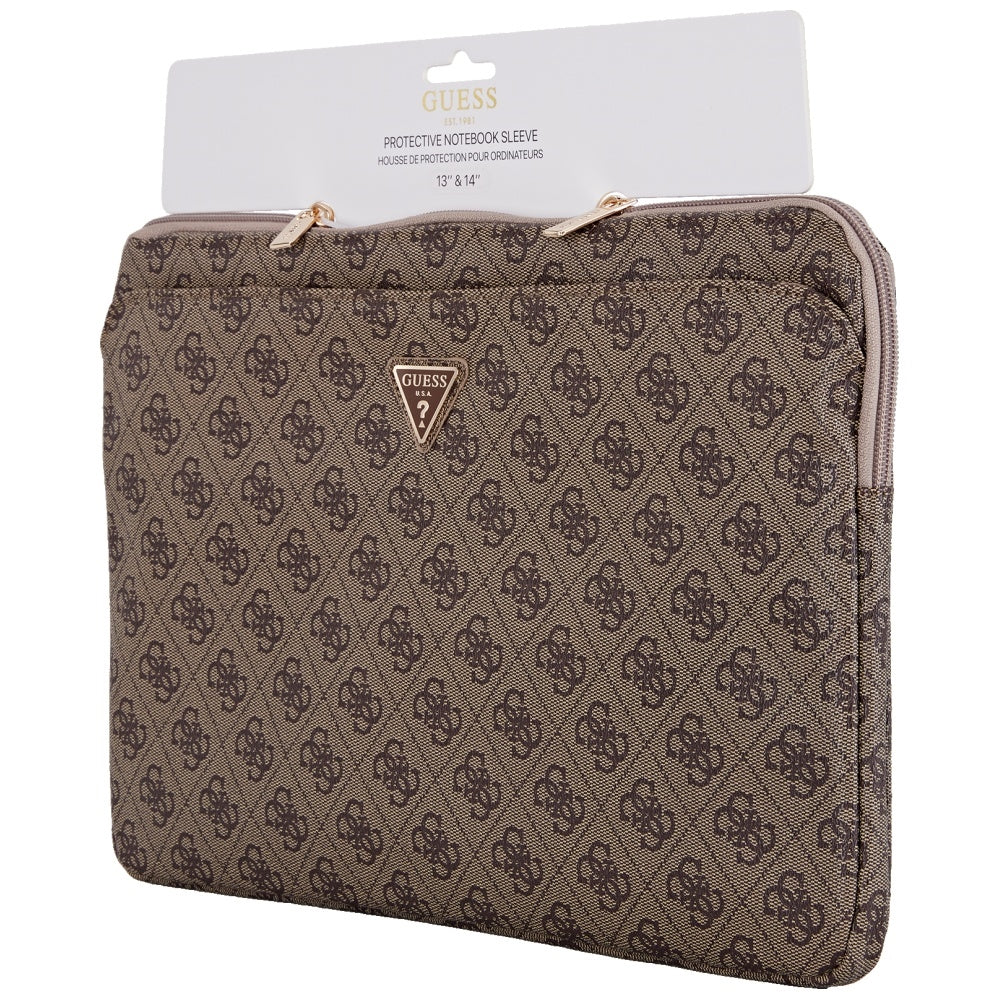 Guess 4G Triangle Logo etui for 14-tommers laptop, Brun