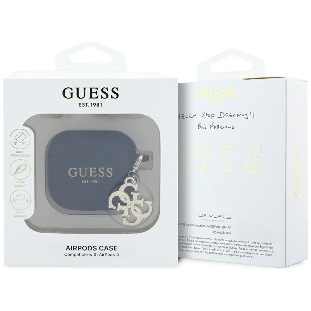 Guess W/4G Charm etui for Apple AirPods 4, Svart