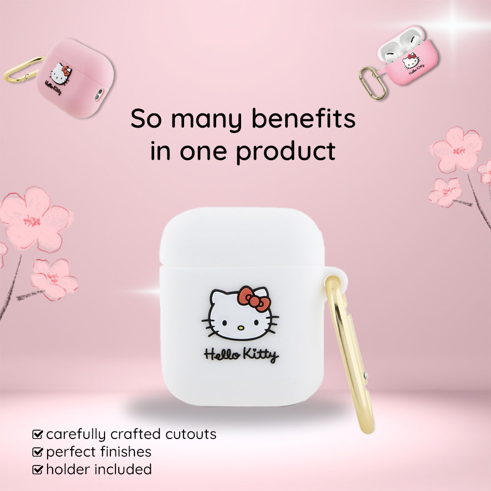 Hello Kitty 3D Kitty Head-deksel for Apple AirPods Pro 2, Rosa
